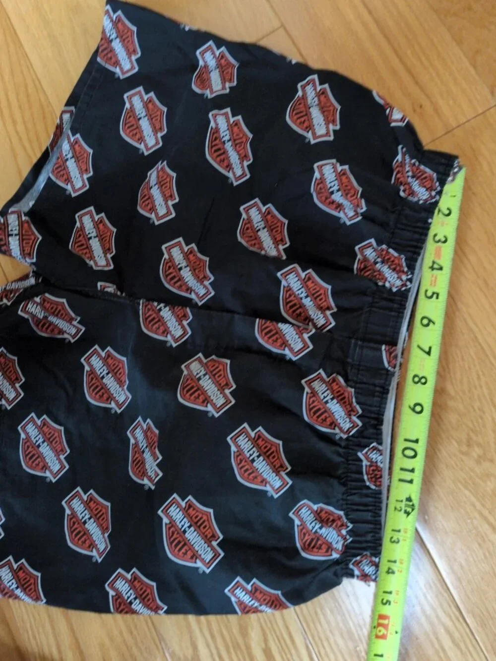 Harley Davidson VTG USA Black Orange Boxers Shorts Mens Size XL - Bar & Shield
